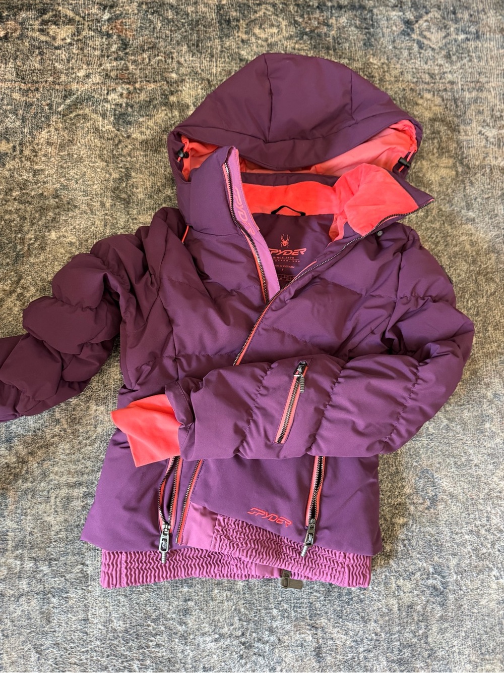 Spyder Women's Purple and Pink Ski Jacket